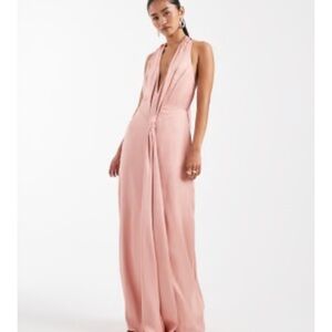 TFNC London Backless Gown In Dusky Coral
